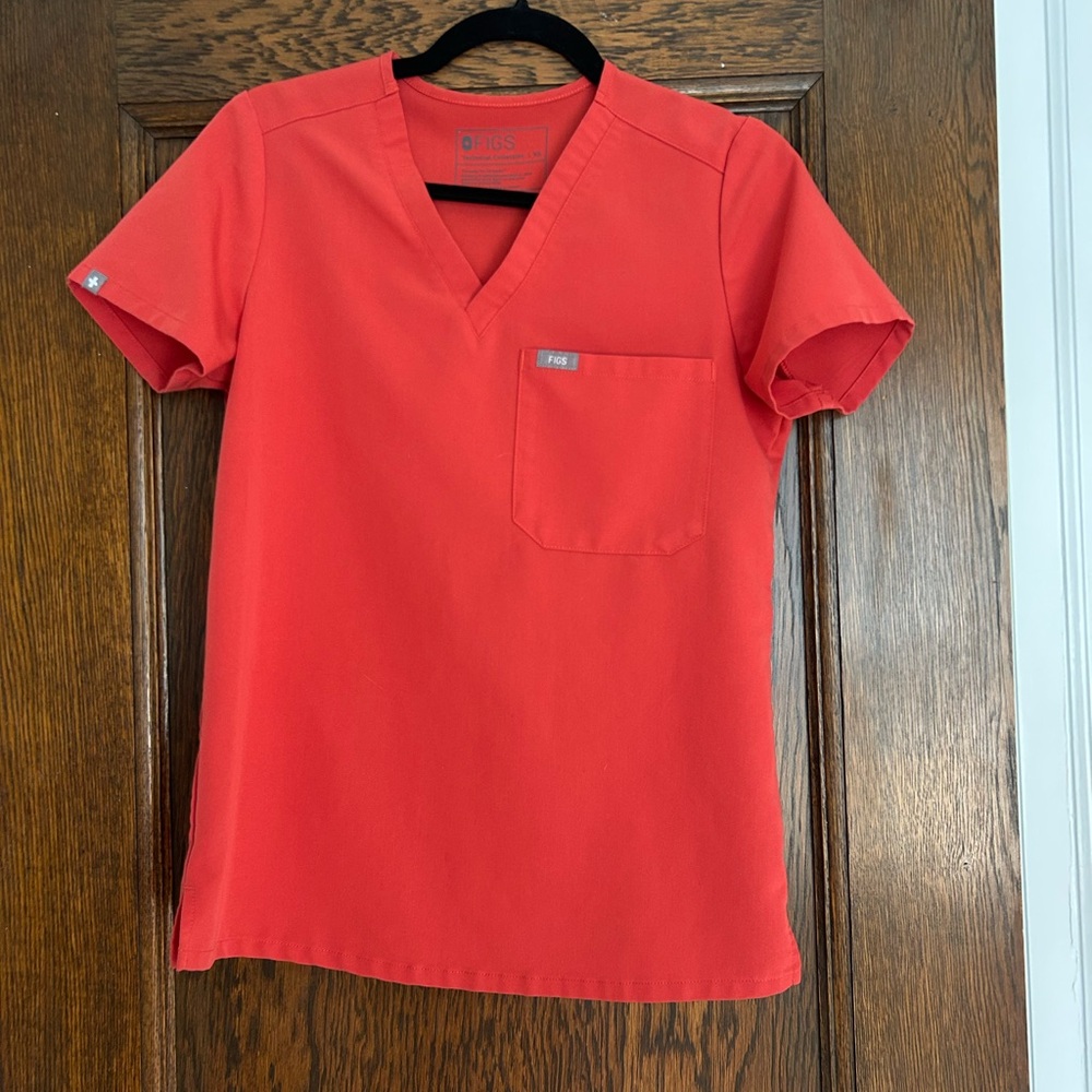 FIGS Red orange Scrub set